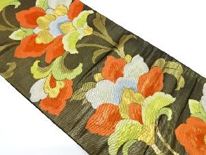 リサイクル　花唐草模様織り出し袋帯